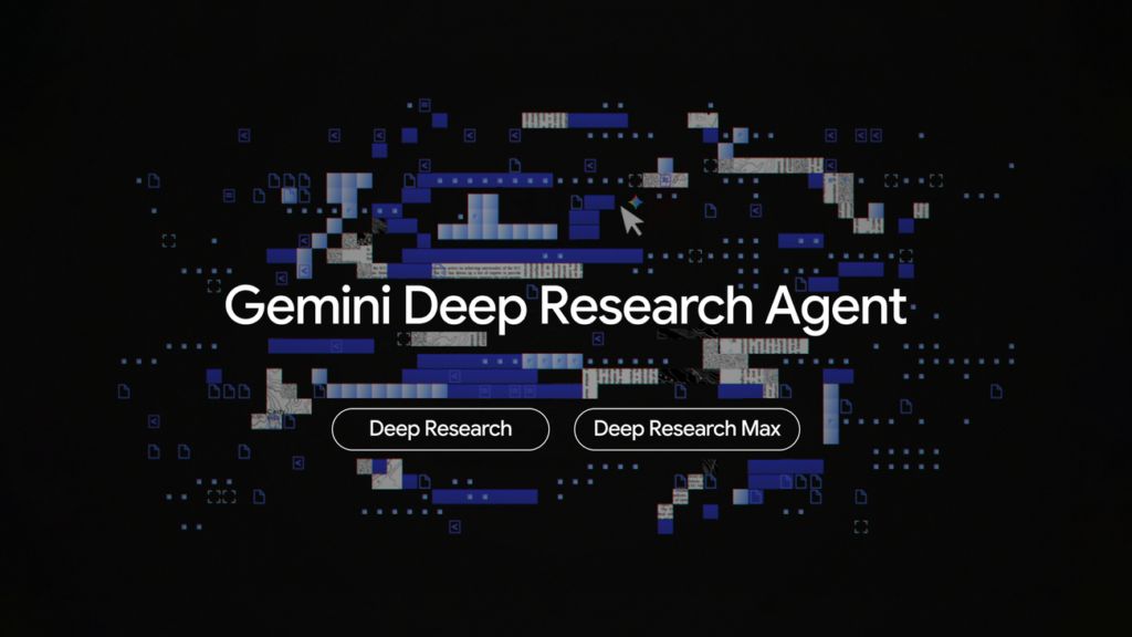 A technical diagram showing the Gemini Deep Research agent connecting to various external data sources via the Model Context Protocol.