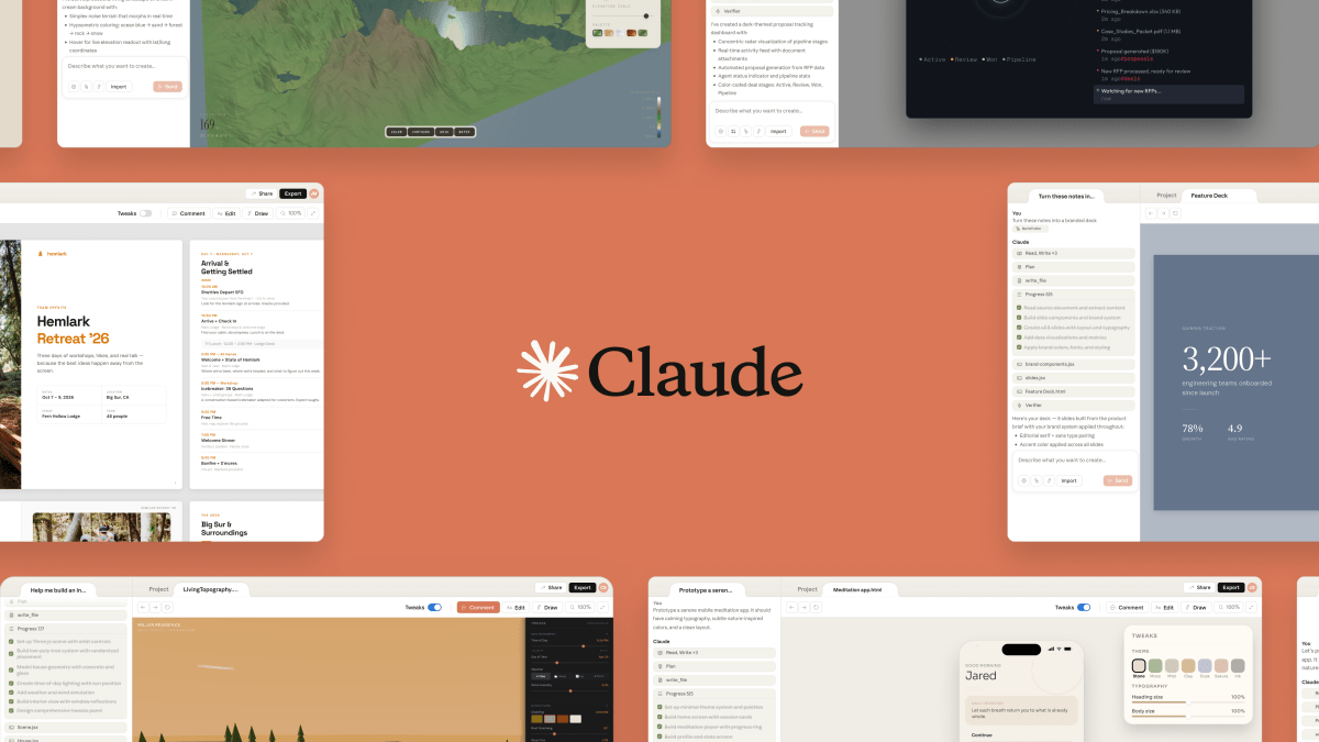 A split-screen interface showing a Claude chat window on the left and a high-fidelity interactive UI prototype on the right with custom sliders.